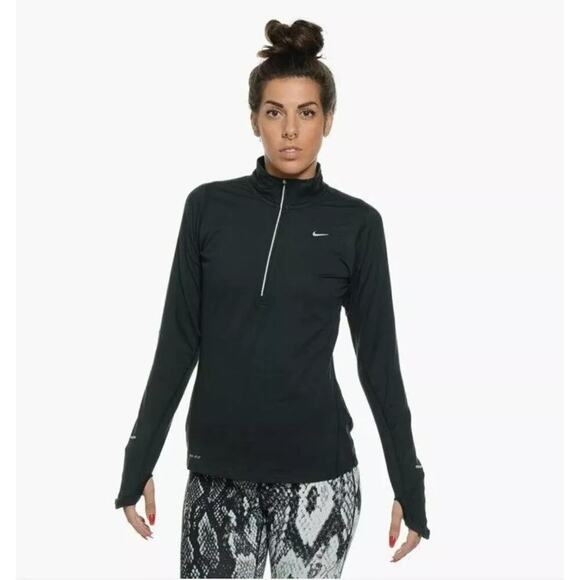 Nike Element Half-Zip Long Sleeve Black Running Athletic Top Performance Size S - Picture 1 of 6